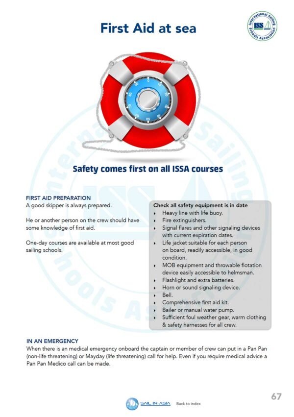 SIA-boat-master-1-pdf-manual-P3 ISSA PDF Handbook page displaying diagrams and information about safety first on issa courses
