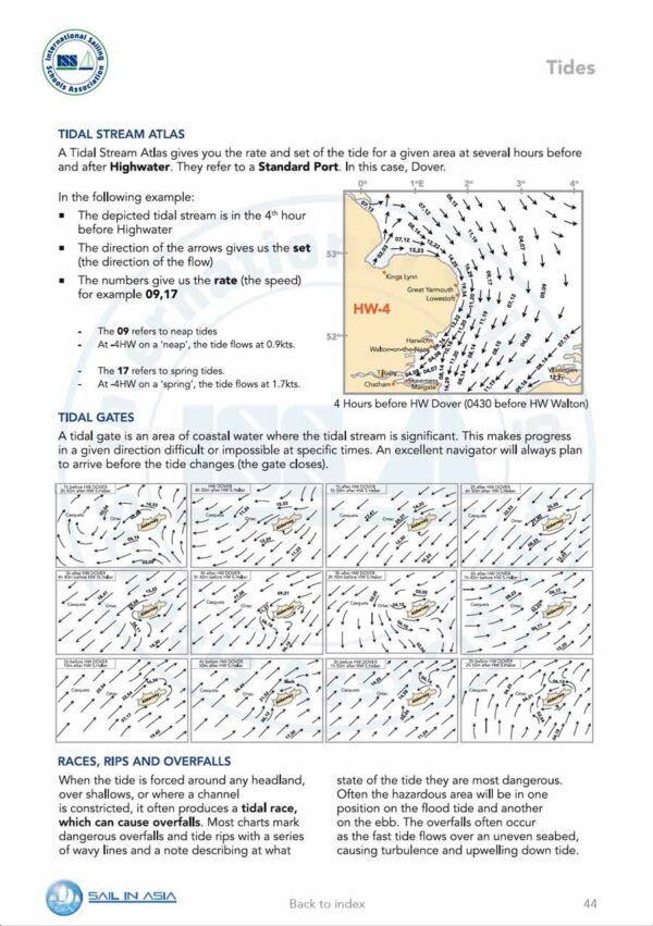 SIA-yachtmaster-offshore-1-pdf-manual-P3 ISSA PDF Handbook page displaying diagrams and information about tidal stream atlas and tidal gates